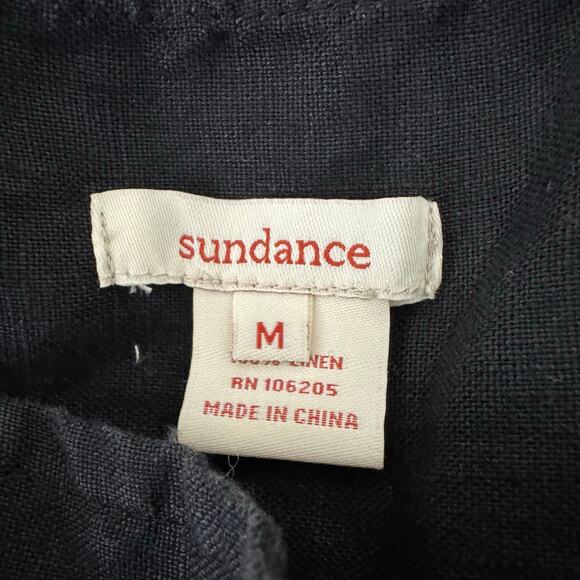 Sundance Eyelet Lace Black Linen Skirt Women’s Medium Boho Cottagecore Summer - Picture 4 of 8